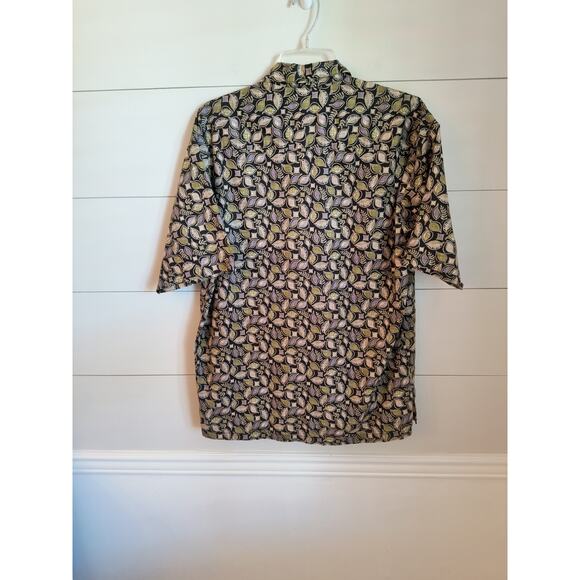 Tori Richard Hawaiian Button Down Shirt Men's Size M Black Tropical Short Sleeve - Picture 8 of 14